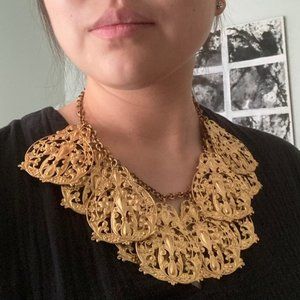 We Dream In Colour Gold Brass Bib Necklace OS